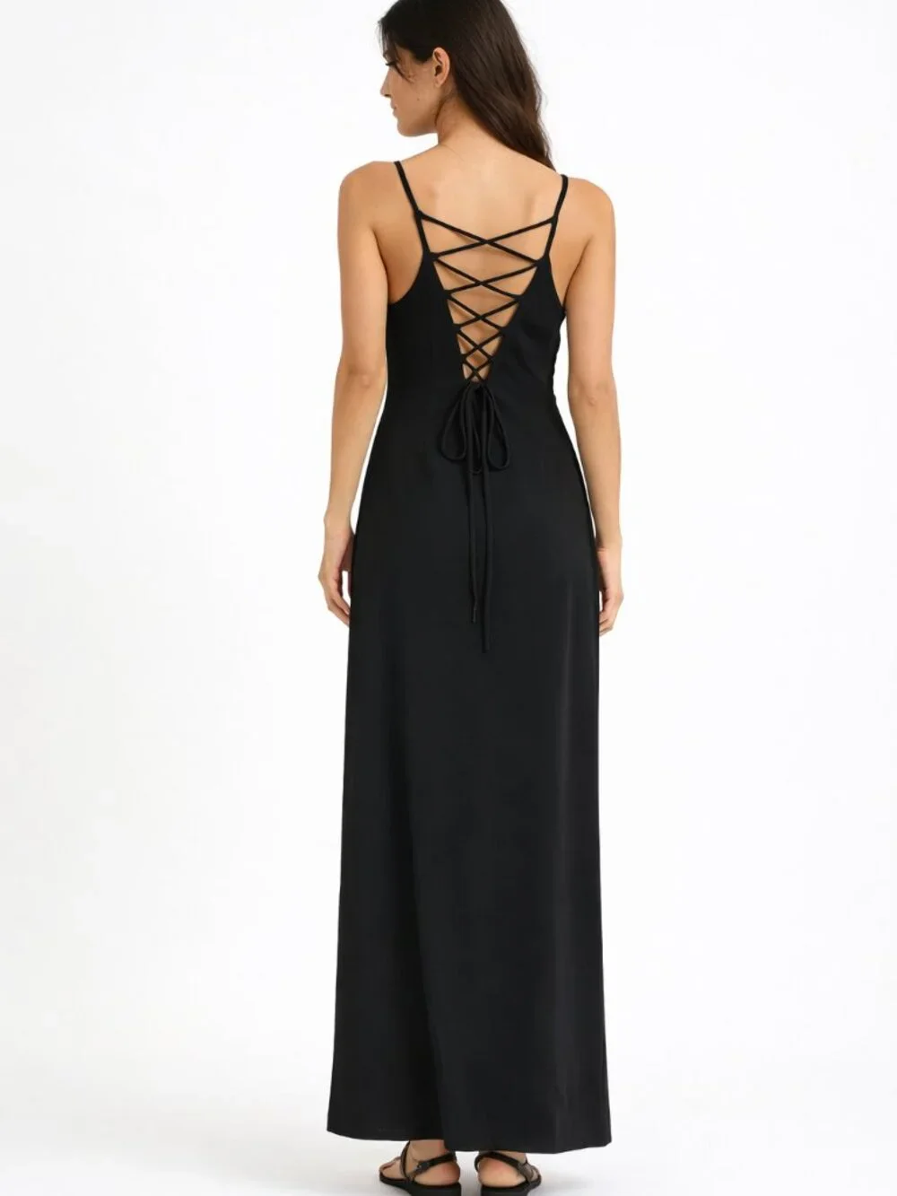 Formal Strappy  Black Maxi  Gown  Size 4